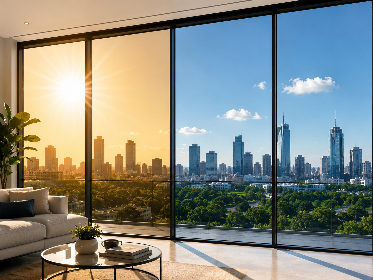 Sun Protection Glass Film for Modern Homes & Commercial Spaces