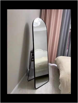 Semi-Circle Black Frame Mirror
