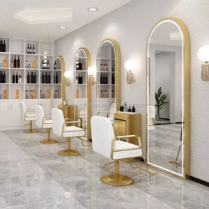 Semi-Circle Golden Frame Mirror